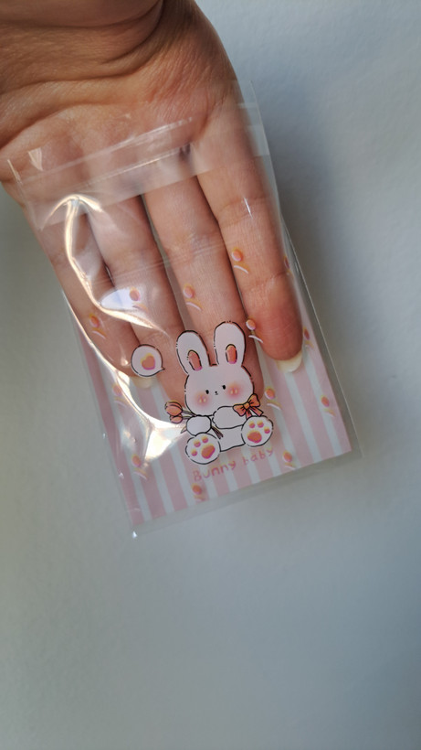 پاکت سلفون چسبی صورتی طرح Bunny baby و smile