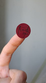 برچسب دایره ای بسته بندی طرح تشکر زرشکی سایز کوچک